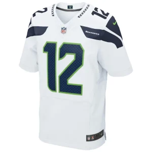 12s seattle seahawks nike elite jersey White 44