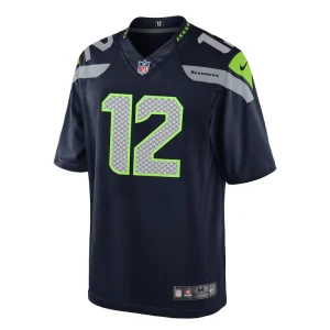 12s seattle seahawks nike youth game jersey Navy Yth M