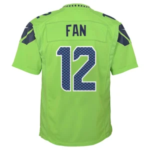 12s seattle seahawks nike youth game jersey Neon green Yth L