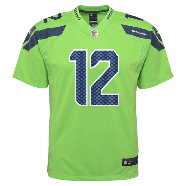 12s seattle seahawks nike youth game jersey Neon green Yth M