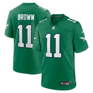 A.j. brown philadelphia eagles nike alternate game player jersey Kelly green