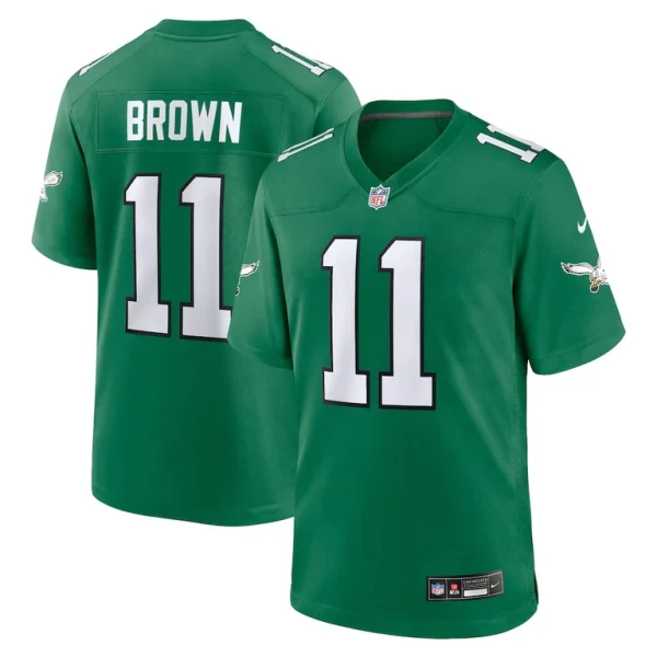 A.j. brown philadelphia eagles nike alternate game player jersey Kelly green
