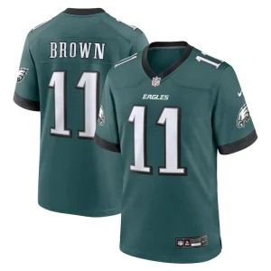 A.j. brown philadelphia eagles nike team game jersey Midnight green