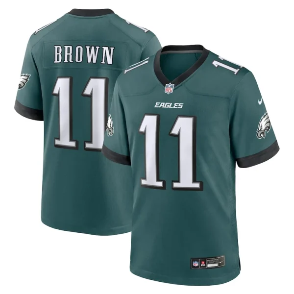 A.j. brown philadelphia eagles nike team game jersey Midnight green