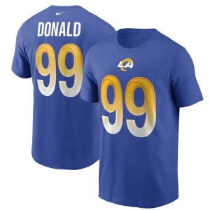 Aaron donald los angeles rams nike name number t shirt Royal