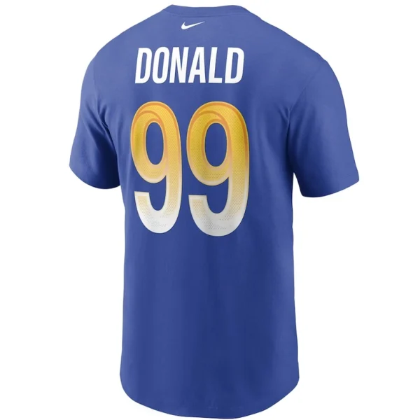 Aaron donald los angeles rams nike name number t shirt Royal L