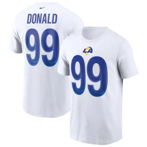 Aaron donald los angeles rams nike name number t shirt White