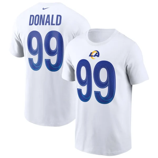 Aaron donald los angeles rams nike name number t shirt White