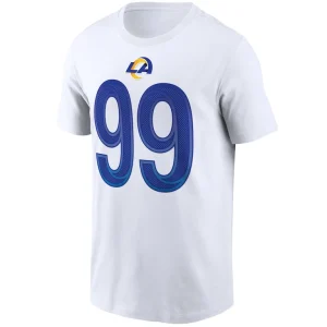 Aaron donald los angeles rams nike name number t shirt White M