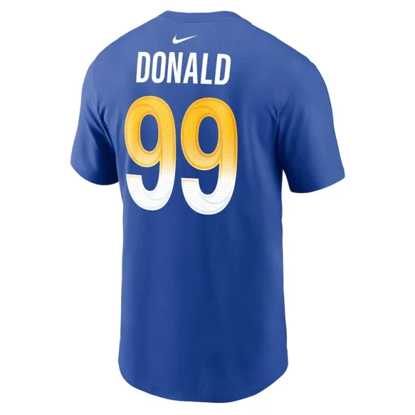 Aaron donald los angeles rams nike player name number t shirt Royal L