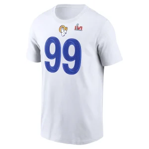 Aaron donald los angeles rams nike super bowl lvi bound name number t shirt White M