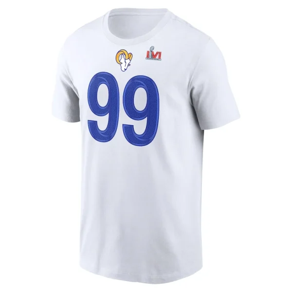 Aaron donald los angeles rams nike super bowl lvi bound name number t shirt White M