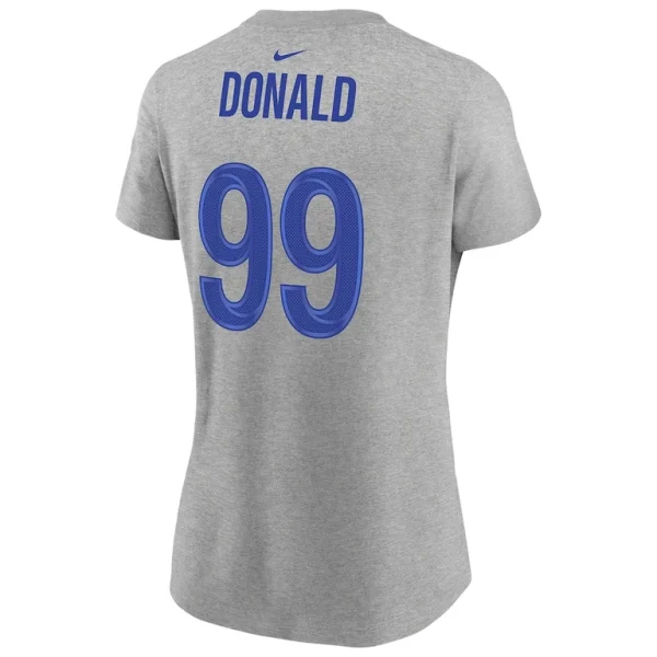 Aaron donald los angeles rams nike womens super bowl lvi bound name number t shirt Heathered gray L