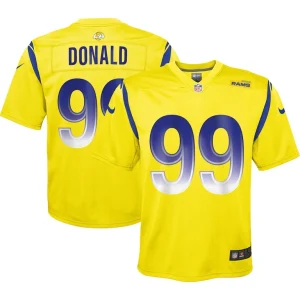 Aaron donald los angeles rams nike youth inverted game jersey Gold