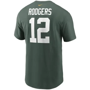 Aaron rodgers green bay packers nike name number t shirt Green L