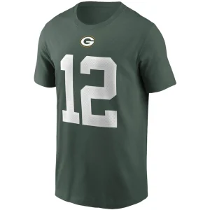 Aaron rodgers green bay packers nike name number t shirt Green M