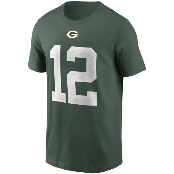 Aaron rodgers green bay packers nike name number t shirt Green M