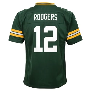 Aaron rodgers green bay packers nike youth game jersey Green Yth L