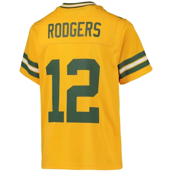 Aaron rodgers green bay packers nike youth inverted team game jersey Gold Yth L