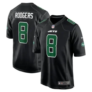 Aaron rodgers new york jets nike fashion game jersey Black