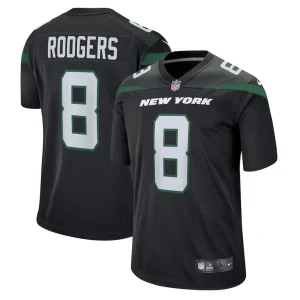 Aaron rodgers new york jets nike game jersey Black