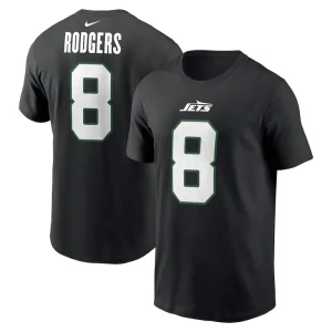 Aaron rodgers new york jets nike name number t shirt Black