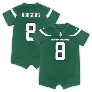 Aaron rodgers new york jets nike newborn infant game romper jersey Green