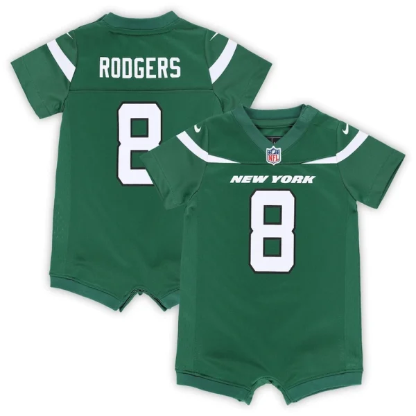 Aaron rodgers new york jets nike newborn infant game romper jersey Green