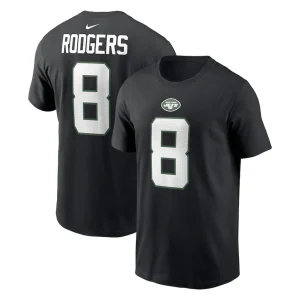 Aaron rodgers new york jets nike player name number t shirt Black