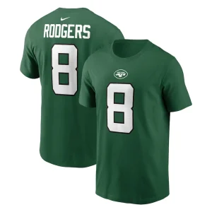 Aaron rodgers new york jets nike player name number t shirt Green