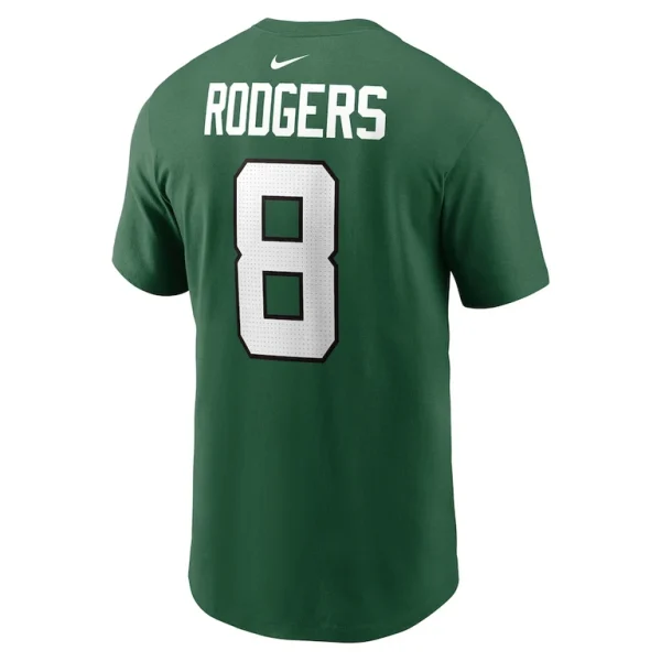 Aaron rodgers new york jets nike player name number t shirt Green L