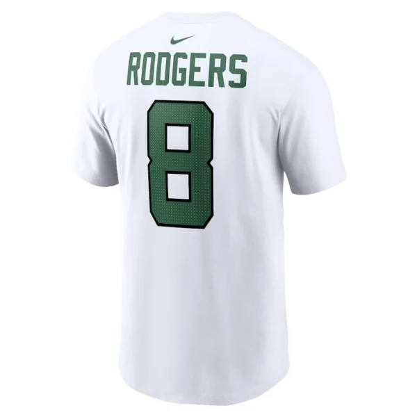 Aaron rodgers new york jets nike player name number t shirt White L