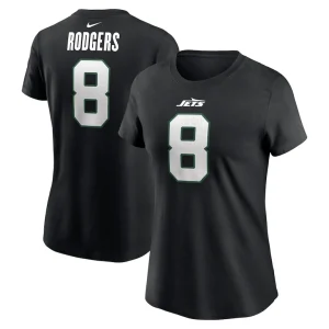 Aaron rodgers new york jets nike womens name number t shirt Black
