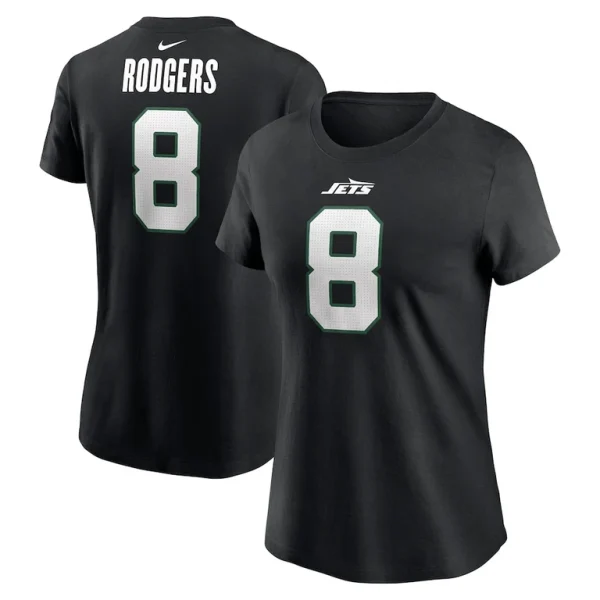 Aaron rodgers new york jets nike womens name number t shirt Black