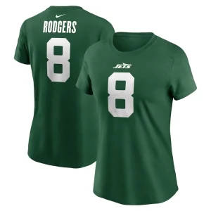 Aaron rodgers new york jets nike womens name number t shirt Legacy green