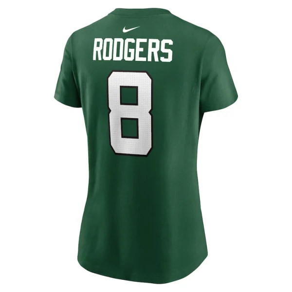 Aaron rodgers new york jets nike womens player name number t shirt Green L