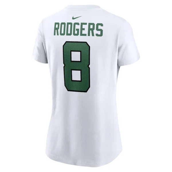 Aaron rodgers new york jets nike womens player name number t shirt White L