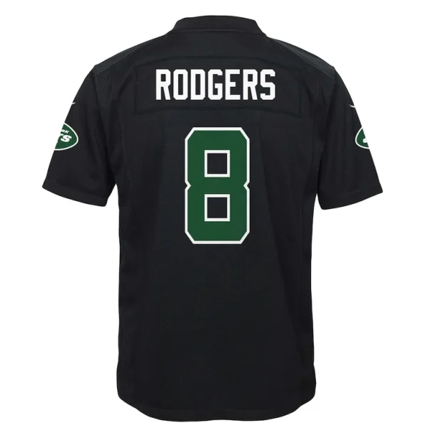 Aaron rodgers new york jets nike youth game fashion jersey Black Yth L