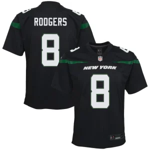 Aaron rodgers new york jets nike youth game jersey Black