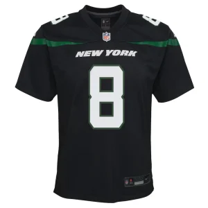 Aaron rodgers new york jets nike youth game jersey Black Yth L