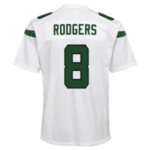 Aaron rodgers new york jets nike youth game jersey White Yth L