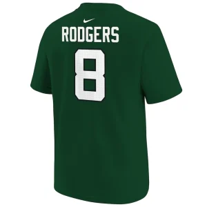 Aaron rodgers new york jets nike youth player name number t shirt Green 7