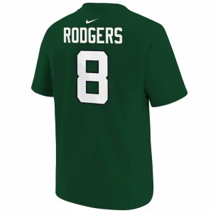 Aaron rodgers new york jets nike youth player name number t shirt Green Yth L