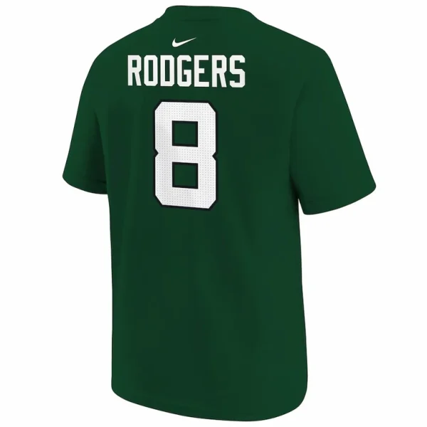 Aaron rodgers new york jets nike youth player name number t shirt Green Yth L