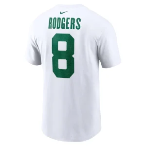Aaron rodgers new york jets nike youth player name number t shirt White Yth L