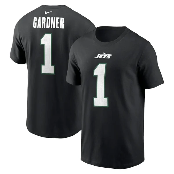 Ahmad sauce gardner new york jets nike name number t shirt Black