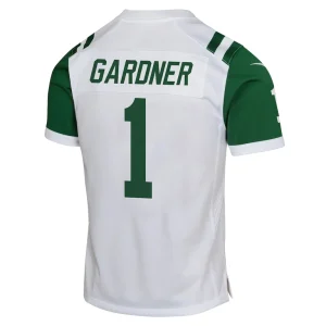 Ahmad sauce gardner new york jets nike youth classic alternate game jersey White Yth L