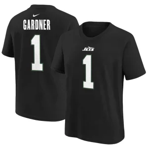 Ahmad sauce gardner new york jets nike youth player name number t shirt Black