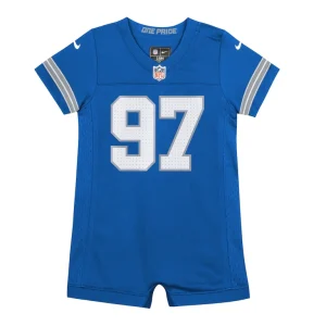 Aidan hutchinson detroit lions nike newborn infant game romper jersey Blue 3 6 MO