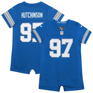 Aidan hutchinson detroit lions nike newborn infant game romper jersey Blue